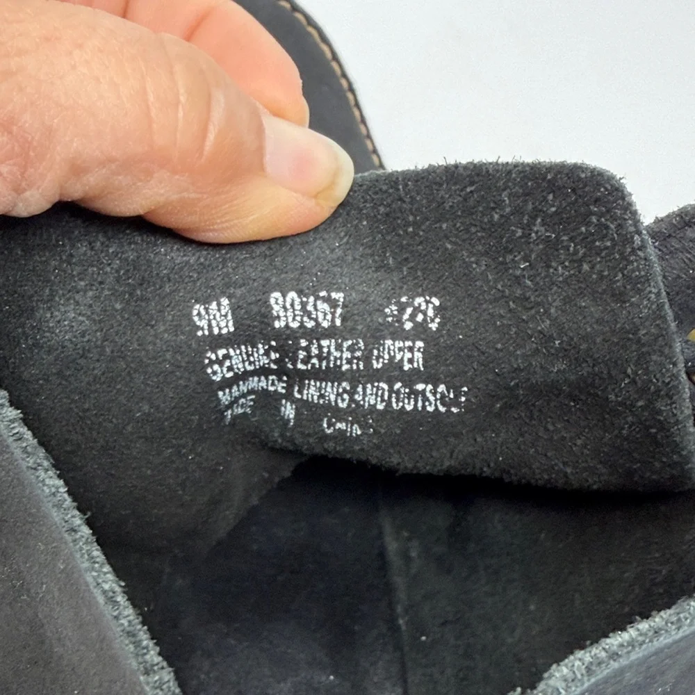 Timberland “wallaby” Black Wedge Leather Ankle Boots Size 9